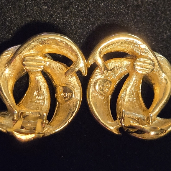 Vintage Givenchy Goldtone Clip Earrings - Picture 2 of 5